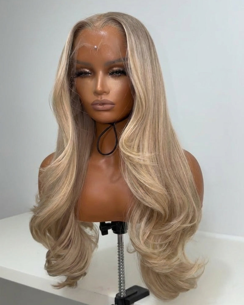 Lucy | Perruque Lace HD sans colle en cheveux naturels bruts blond vanille
