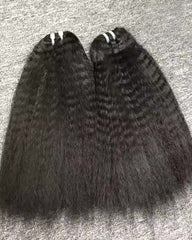 Mèches de cheveux humains vierges crépus et raides de qualité supérieure