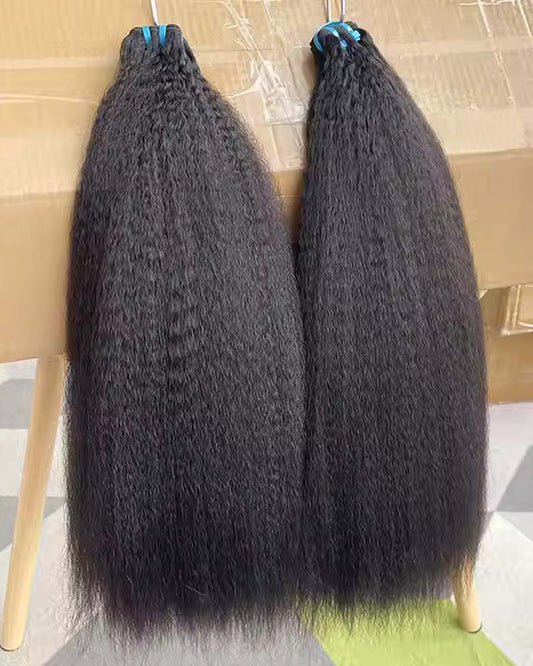 Mèches de cheveux vierges crépus et raides