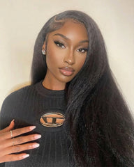 Ashley | Kinky Straight HD Lace Frontal & Closure Glueless Wig