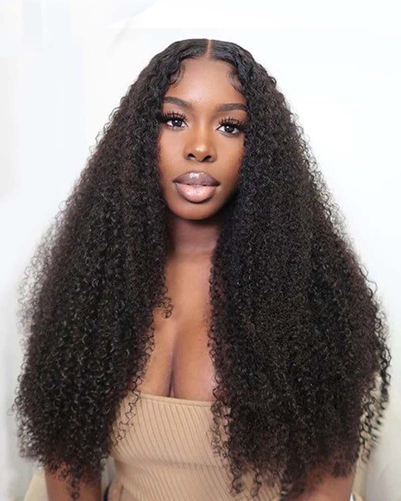 Audrey | Perruque afro crépue bouclée HD avec dentelle frontale et fermeture sans colle