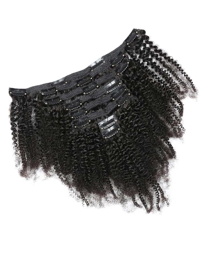 THICK Human Hair Kinky Curly Clip ins