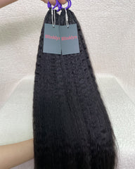 Kinky Straight Human Hair Miracle Knots Feather Crochet Hair