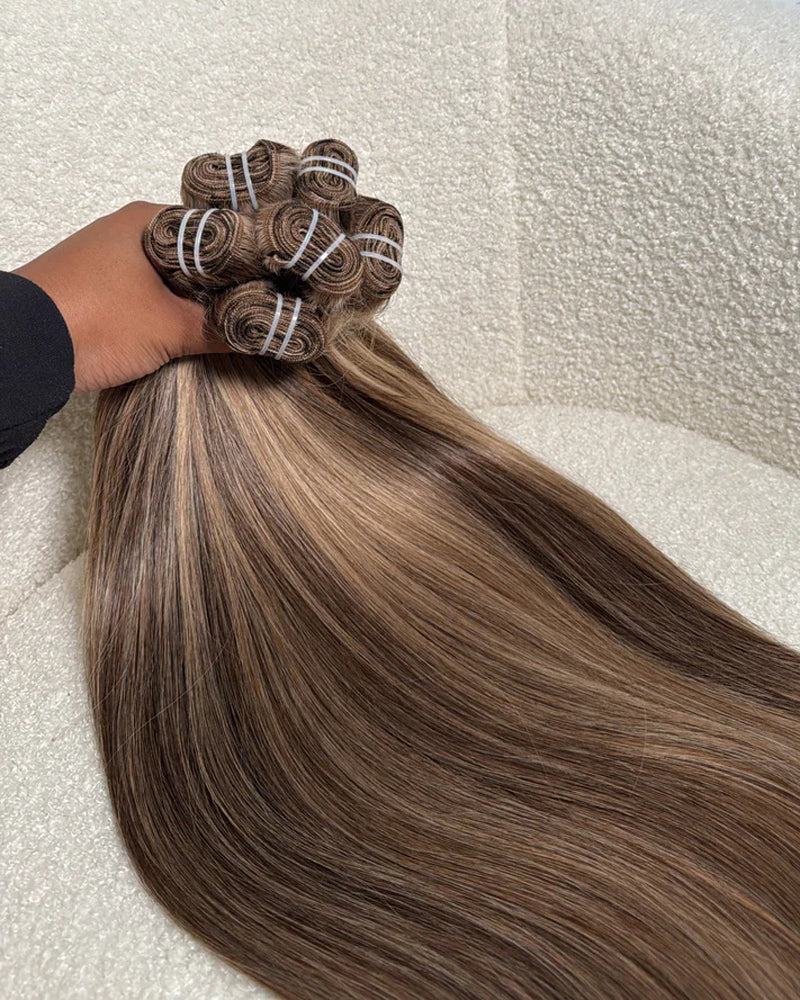 Mèches de cheveux bruts pré-colorées