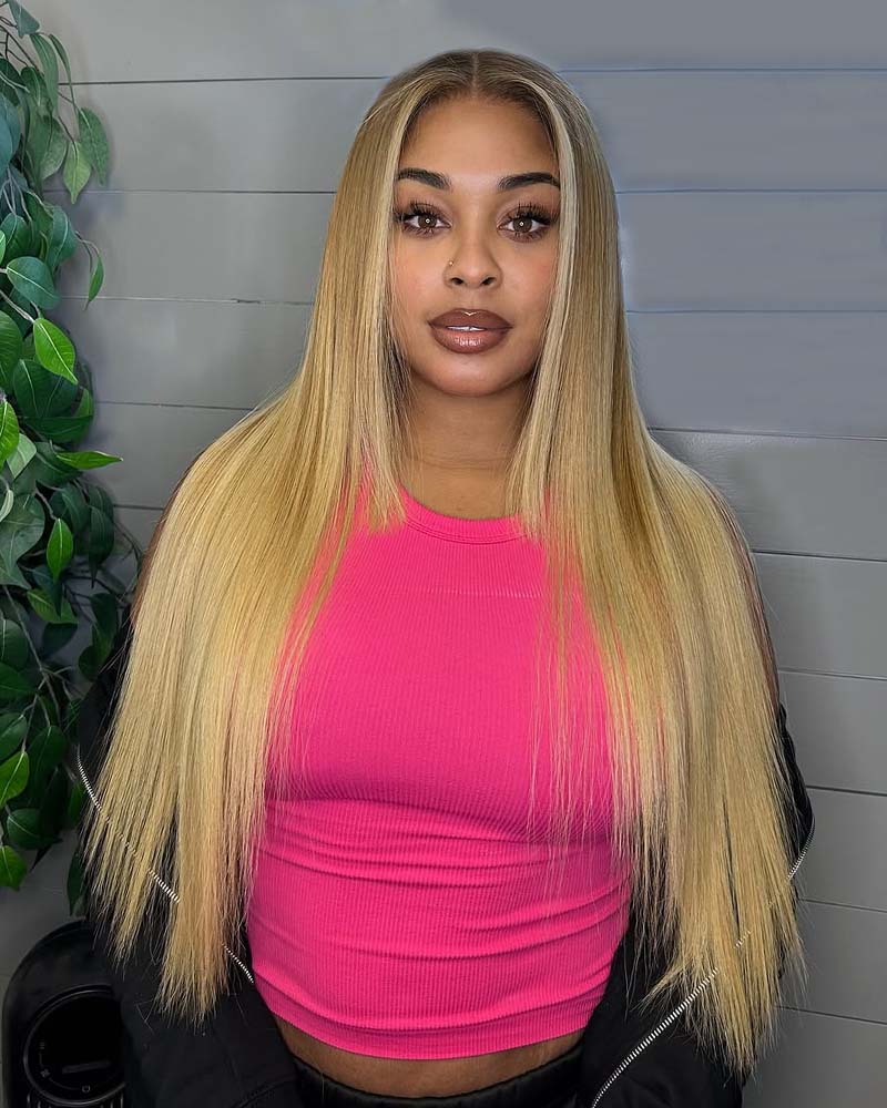 Tiffany | Sun-kissed Blonde Straight Human Hair HD Lace Glueless Wig
