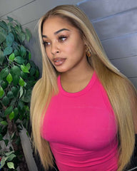 Tiffany | Sun-kissed Blonde Straight Human Hair HD Lace Glueless Wig
