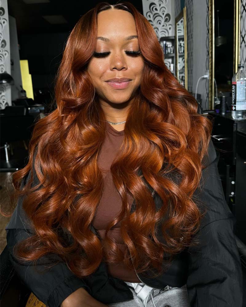 Amelia | RAW Hair Loose Deep Wave Auburn Ginger HD Lace Glueless Wig