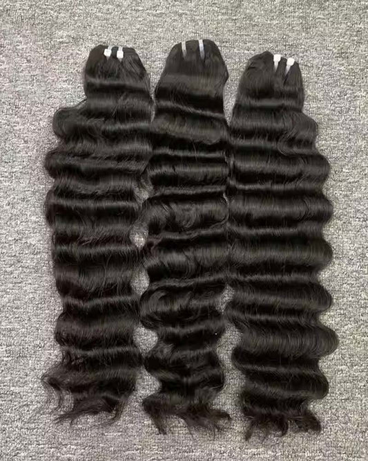 Pacotes de cabelo virgem solto com ondas profundas