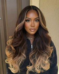 Kenya | Money Piece with Honey Blonde Tips Human Hair Wig