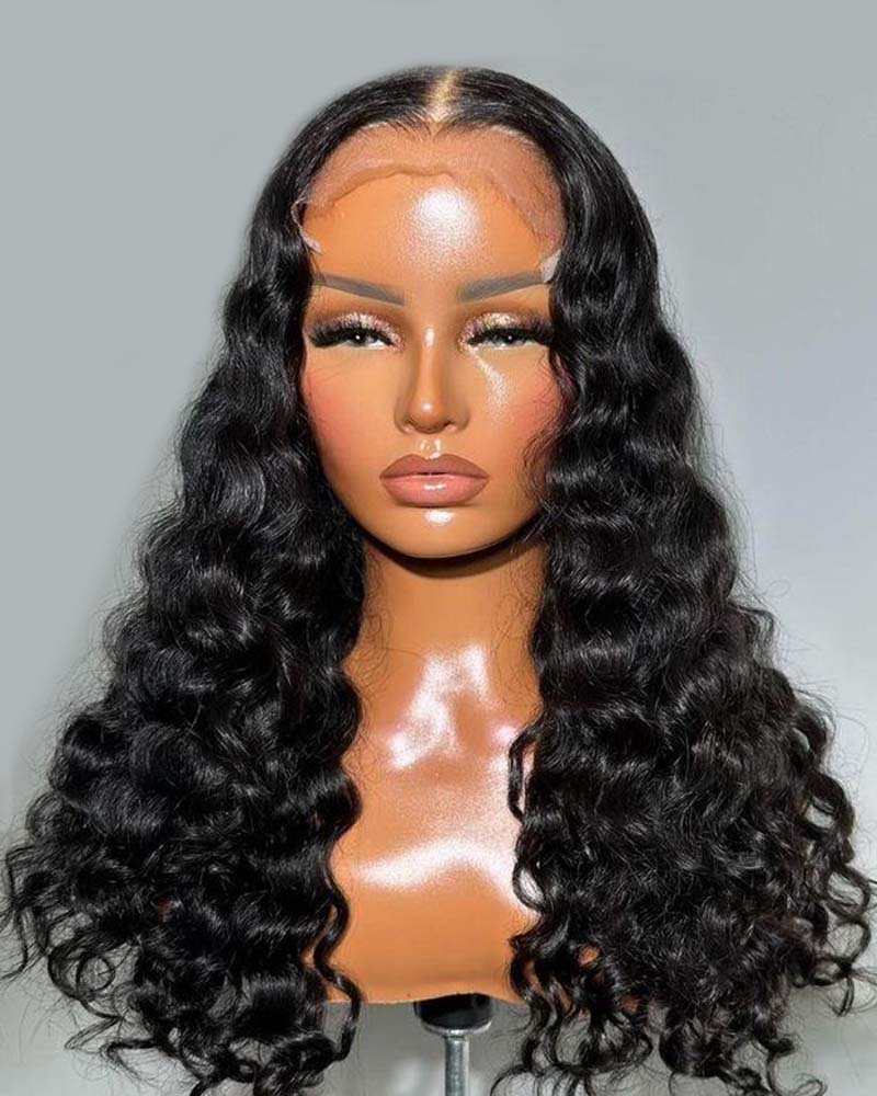 Megan | Peruca frontal de renda HD com ondas profundas e fechamento sem cola