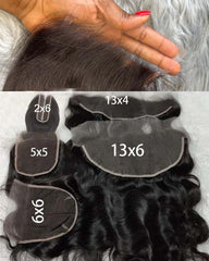 Cabelo humano virgem de alta qualidade com fechamento em renda HD e cor natural frontal