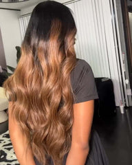 Londres | Perruque en cheveux humains ondulés ombrés HD Lace sans colle
