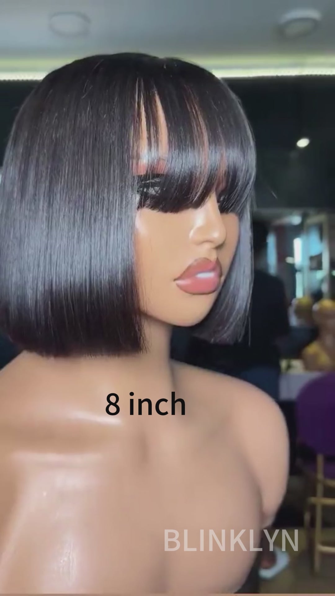 Tiara | Peruca Bob com franjas sem cola SDD Super Double Drawn HD 5x5