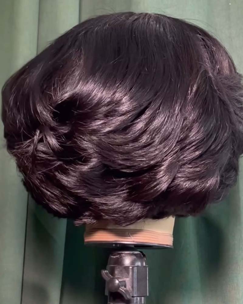 Nina | Perruque en cheveux humains pré-épilés sans colle, dentelle HD épaisse