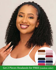 Laney | Peruca de cabelo 100% humano afro crespo e cacheado com faixa de cabeça