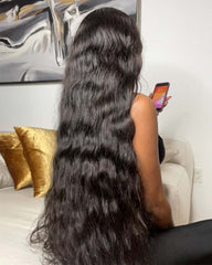 Kali | Peruca de luxo com cabelo cru, natural, ondulado, HD, renda frontal e fechamento sem cola