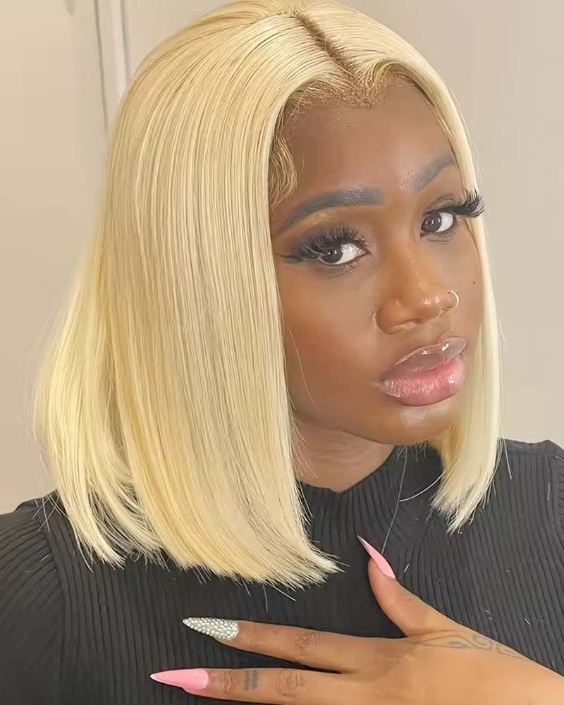 Bianka |  Transparent Lace 13x4 Frontal #613 Blonde Glueless Bob Wig