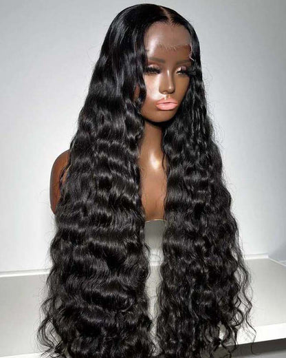 Megan | Peruca frontal de renda HD com ondas profundas e fechamento sem cola