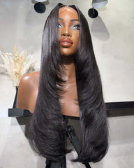 Sofia | Human Hair SDD Silky Straight Heavy Layers Glueless Wig