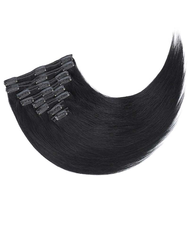 THICK Human Hair Straight Hair Clip ins