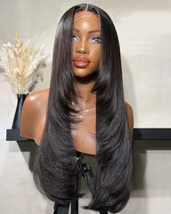 Sofia | Human Hair SDD Silky Straight Heavy Layers Glueless Wig