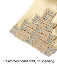 Straight Hair Blonde #613 Clip ins