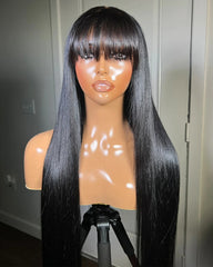Naomi | Straight Human Hair 13x4 Frontal Wig with Bangs