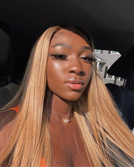 Linda | Straight Hair Honey Blonde HD Lace Frontal & Closure Glueless Wig