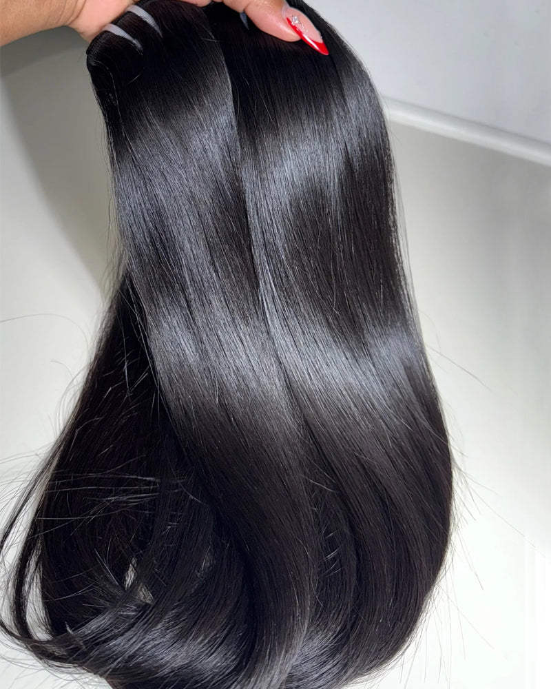 Extensions de cheveux bruts authentiques et raides