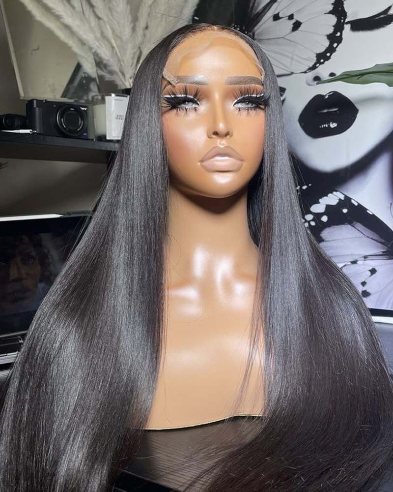 Gianna | Peruca de luxo RAW HAIR, lisa, transparente, com renda frontal e fechamento sem cola