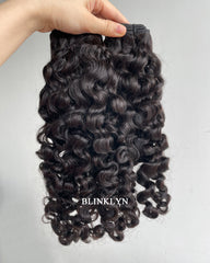 Cheveux vierges bouclés birmans Super Double Drawn SDD en paquets