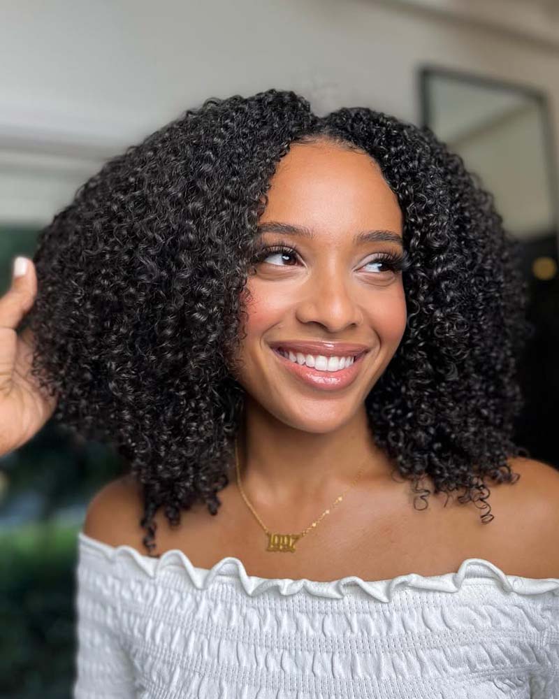 Jada | Perruque HD bouclée crépue avec fermeture 2x6 5x5 6x6 sans colle