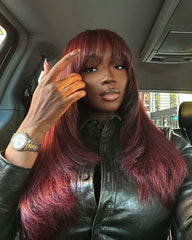 Naomi | Straight Human Hair 13x4 Frontal Wig with Bangs