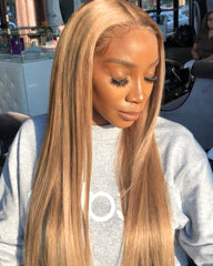 Linda | Straight Hair Honey Blonde HD Lace Frontal & Closure Glueless Wig