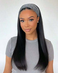 Alex | Silky Straight Human Hair Headband Wig