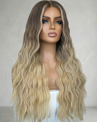 Dream | Wavy Hair Ombre Money Piece Blonde Balayage Wig