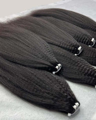 Cheveux naturels crépus et raides, mèches de luxe authentiques et naturelles